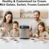 Whynter Ice Cream Maker Machine Automatic 2.1 Qt. Upright with Built-In Compressor, LCD Digital Display & Timer, No Pre-Freezing, ICM-201SB, Stainless Steel