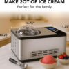 Whynter Ice Cream Maker Machine Automatic 2.1 Qt. with Built-In Compressor, LCD Digital Display & Timer, No Pre-Freezing, ICM-200LS, Stainless Steel