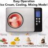 Whynter Ice Cream Maker Machine Automatic 2.1 Qt. with Built-In Compressor, LCD Digital Display & Timer, No Pre-Freezing, ICM-200LS, Stainless Steel