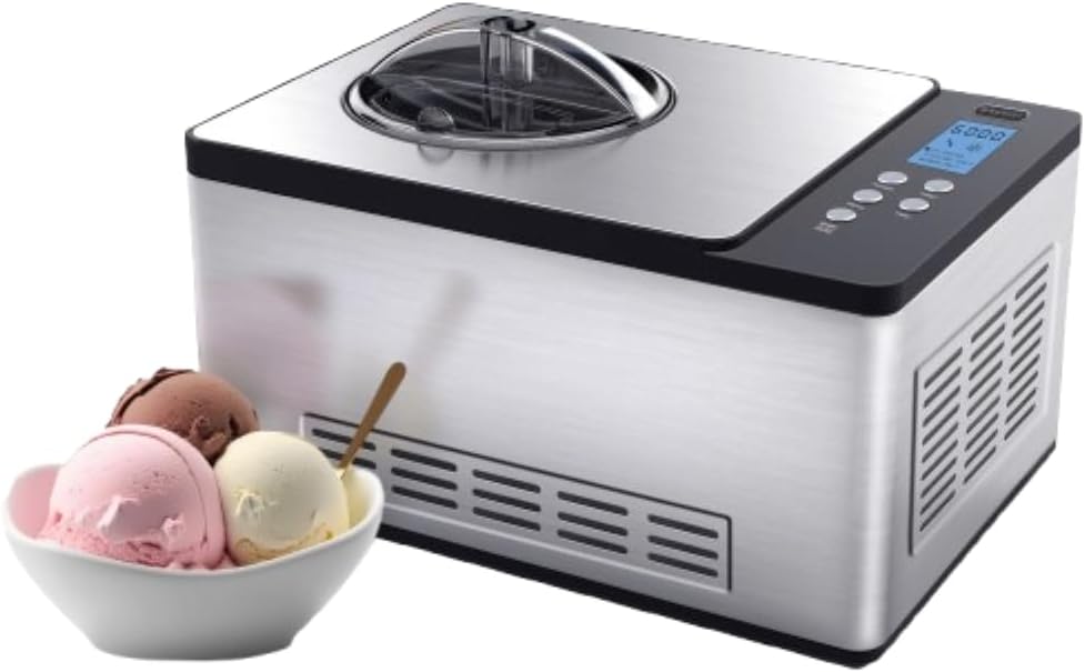 Whynter Ice Cream Maker Machine & Yogurt Automatic 2 Qt. with Built-In Compressor, LCD Digital Display & Timer, No Pre-Freezing, ICM-220SSY, Stainless Steel Whynter Ice Cream Maker Machine & Yogurt Automatic 2 Qt. with Built-In Compressor, LCD Digital Display & Timer, No Pre-Freezing, ICM-220SSY, Stainless Steel