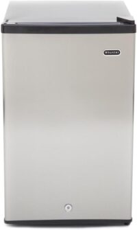 Whynter Upright Freezer with Lock, 2.1 Cu. Ft. Small Freezer Mini Freezer for Bedrooms, Dorms, Garages, Offices CUF-210SS, Stainless Steel Energy Star