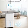 1,500 Sq. Ft Dehumidifier for Basement, 21 Pints Dehumidifiers for Home with Drain Hose, Quiet Operation, Smart Humidity Control, Auto Defrost, 24H Timer, Portable for Bedroom, RV, Bathroom