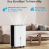1500 Sq. ft Dehumidifier for Basement and Large Room, 21 Pints Dehumidifiers for Home with Drain Hose, Intelligent Humidity Control, 3 Modes, 24H Timer, Ideal for RV, Bathroom, Bedroom