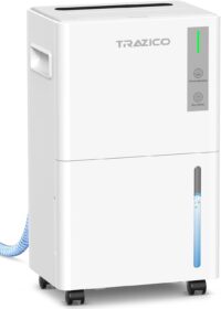 1500 Sq.ft Dehumidifier for Basement, Trazico 21 Pint Quiet Dehumidifiers for Home with Drain Hose, Smart Humidity Control, 3 Modes, 24H Timer, Auto Defrost, for Large Room, Bedroom, and Bathroom