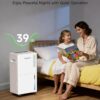 1500 Sq.ft Dehumidifier for Basement, Trazico 21 Pint Quiet Dehumidifiers for Home with Drain Hose, Smart Humidity Control, 3 Modes, 24H Timer, Auto Defrost, for Large Room, Bedroom, and Bathroom