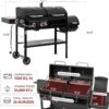2-Burner Gas and Charcoal Grill Combo with Offset Smoker & Side Burner, 34,000 BTU Dual Fuel Grill, 1020 Sq. In. Cooking Area, Ideal for Outdoor Cooking, Black, ZH3005Y-SC