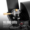 2-Burner Gas and Charcoal Grill Combo with Offset Smoker & Side Burner, 34,000 BTU Dual Fuel Grill, 1020 Sq. In. Cooking Area, Ideal for Outdoor Cooking, Black, ZH3005Y-SC