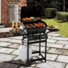 2 Burner Propane Gas Grill with 26,500 BTUs Output, Porcelain-Enamel Main Body and Lid, Propane BBQ Grill with Warming Rack & Side Tables for Patio, Backyard, Poolside Gatherings