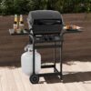 2 Burner Propane Gas Grill with 26,500 BTUs Output, Porcelain-Enamel Main Body and Lid, Propane BBQ Grill with Warming Rack & Side Tables for Patio, Backyard, Poolside Gatherings