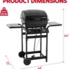 2 Burner Propane Gas Grill with 26,500 BTUs Output, Porcelain-Enamel Main Body and Lid, Propane BBQ Grill with Warming Rack & Side Tables for Patio, Backyard, Poolside Gatherings