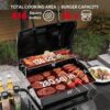 2 Burner Propane Gas Grill with 26,500 BTUs Output, Porcelain-Enamel Main Body and Lid, Propane BBQ Grill with Warming Rack & Side Tables for Patio, Backyard, Poolside Gatherings