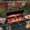 3 Burner Propane Gas Grill with Side Burner, Porcelain-Enamel Main Body and Lid, Propane BBQ Grill with 38,000 BTUs Output & Side Table for Patio, Backyard, Poolside Gatherings
