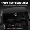 3 Burner Propane Gas Grill with Side Burner, Porcelain-Enamel Main Body and Lid, Propane BBQ Grill with 38,000 BTUs Output & Side Table for Patio, Backyard, Poolside Gatherings