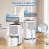 3500 sq.ft Dehumidifier for Basement, Trazico 40 Pint Dehumidifiers for Home with Drain Hose, Smart Humidity Control, 24H Timer, Auto Defrost, Ideal for Large Room, Bathroom, Bedroom, Garage, Black