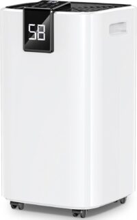4,000 Sq.ft Dehumidifier for Basement, 45 Pint Dehumidifiers for Home with Drain Hose, Smart Humidity Control, Auto Defrost, Auto Restart, 24H Timer, for Bedroom, Bathroom, RV, Garage