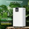 4,000 Sq.ft Dehumidifier for Basement, 45 Pint Dehumidifiers for Home with Drain Hose, Smart Humidity Control, Auto Defrost, Auto Restart, 24H Timer, for Bedroom, Bathroom, RV, Garage