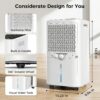 4,000 Sq.ft Dehumidifier for Basement, 45 Pint Dehumidifiers for Home with Drain Hose, Smart Humidity Control, Auto Defrost, Auto Restart, 24H Timer, for Bedroom, Bathroom, RV, Garage