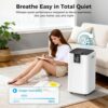 4,000 Sq.ft Dehumidifier for Basement, 45 Pint Dehumidifiers for Home with Drain Hose, Smart Humidity Control, Auto Defrost, Auto Restart, 24H Timer, for Bedroom, Bathroom, RV, Garage