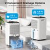 4,000 Sq.ft Dehumidifier for Basement, 45 Pint Dehumidifiers for Home with Drain Hose, Smart Humidity Control, Auto Defrost, Auto Restart, 24H Timer, for Bedroom, Bathroom, RV, Garage