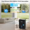 4500 Sq.Ft. 2025 Energy Star Dehumidifier for Basement & Large Rooms with Drain Hose, Max 115 Pints/Day | 45dB Quiet Compressor | 1.7 Gal Water Tank | Auto Shut-Off & Restart, Black
