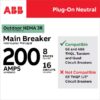 ABB ReliaHome P-Series 200 -Amp 8 -Spaces 16 -Circuit Outdoor Main Breaker Plug-On Neutral Load Center
