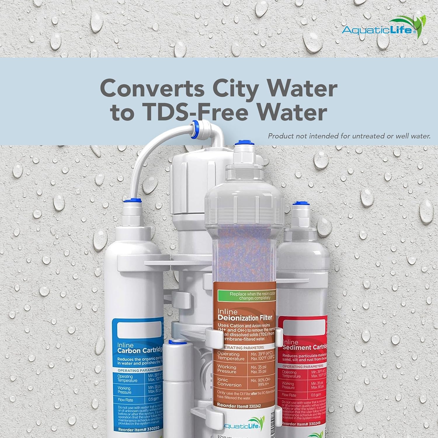 Aquatic Life RO Buddie 4-Stage Reverse Osmosis Deionization Water Filter System RO DI Filtration Units for Aquarium, 50 GPD3 Aquatic Life RO Buddie 4-Stage Reverse Osmosis Deionization Water Filter System RO/DI Filtration Units for Aquarium, 50 GPD