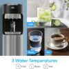 Brio Bottom Loading Water Cooler Dispenser for 5 Gallon Bottles - 3 Temperatures with Hot, Room & Cold Spouts, Child Safety Lock, LED Display with Empty Bottle Alert, Stainless Steel