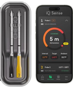 CHEF iQ Sense Smart Wireless Meat Thermometer 2 Ultra-Thin Probes WiFi Unlimited Range 1000°F Heat Safe 5 Sensors BBQ, Grill, Oven, Smoker, Air Fryer Gen3