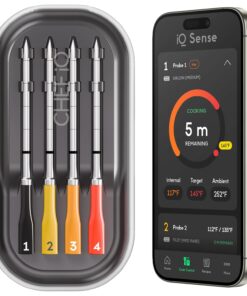 CHEF iQ Sense | Smart Wireless Meat Thermometer | 4 Ultra-Thin Probes | WiFi Unlimited Range | 1000°F Heat Safe | 5 Sensors | BBQ, Grill, Oven, Smoker, Air Fryer | Gen3 | Black