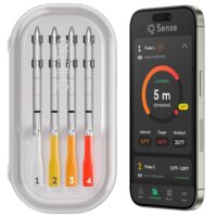 CHEF iQ Sense | Smart Wireless Meat Thermometer | 4 Ultra-Thin Probes | WiFi Unlimited Range | 1000°F Heat Safe | 5 Sensors | BBQ, Grill, Oven, Smoker, Air Fryer | Gen3 | White