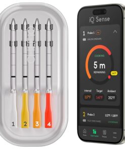 CHEF iQ Sense | Smart Wireless Meat Thermometer | 4 Ultra-Thin Probes | WiFi Unlimited Range | 1000°F Heat Safe | 5 Sensors | BBQ, Grill, Oven, Smoker, Air Fryer | Gen3 | White
