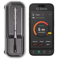 CHEF iQ Sense | Smart Wireless Meat Thermometer | Ultra-Thin Probe | WiFi Unlimited Range | 1000°F Heat Safe | 5 Sensors | BBQ, Grill, Oven, Smoker, Air Fryer | Gen3 | Black
