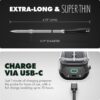 CHEF iQ Sense | Smart Wireless Meat Thermometer | Ultra-Thin Probe | WiFi Unlimited Range | 1000°F Heat Safe | 5 Sensors | BBQ, Grill, Oven, Smoker, Air Fryer | Gen3 | Black