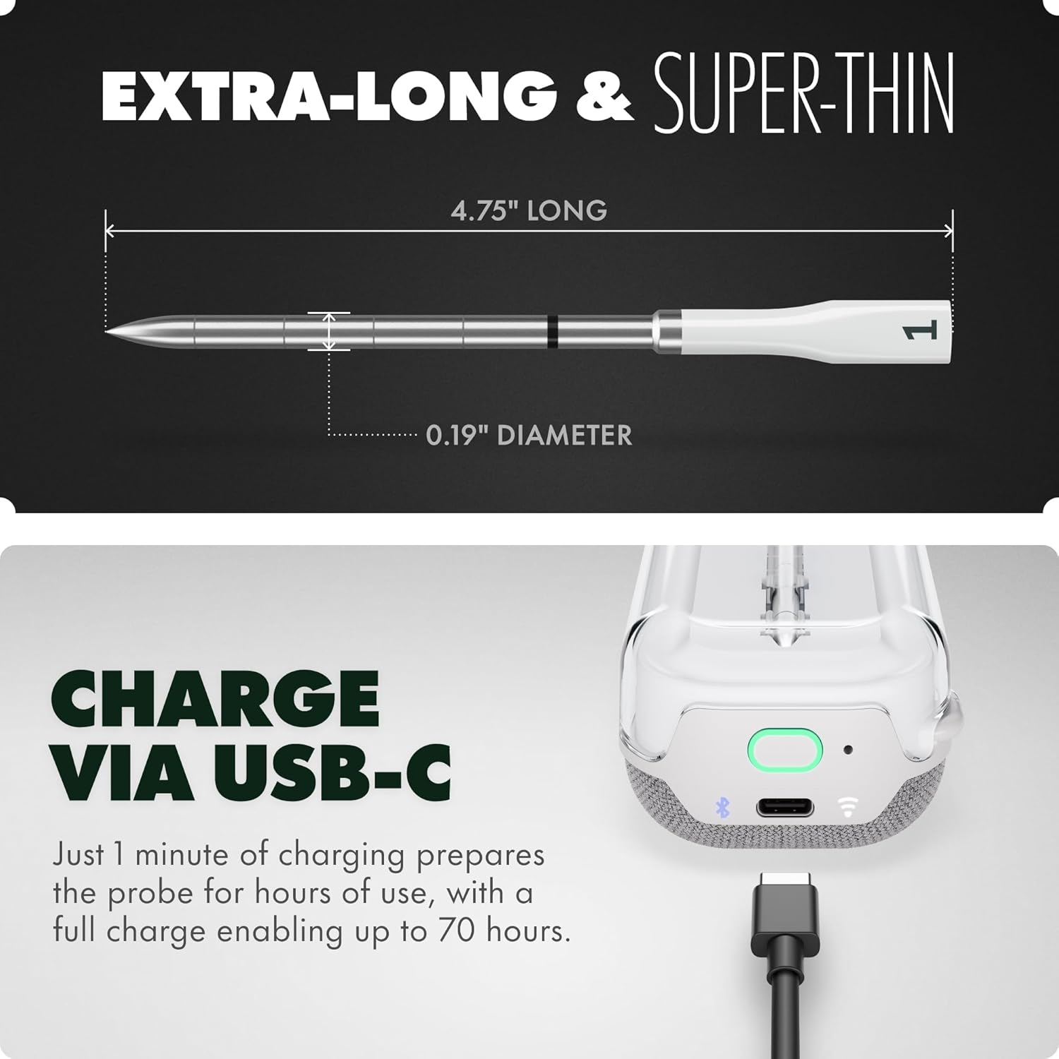 CHEF iQ Sense Smart Wireless Meat Thermometer Ultra-Thin Probe WiFi Unlimited Range 1000°F Heat Safe 5 Sensors BBQ, Grill, Oven, Smoker, Air Fryer Gen3 White14 CHEF iQ Sense | Smart Wireless Meat Thermometer | Ultra-Thin Probe | WiFi Unlimited Range | 1000°F Heat Safe | 5 Sensors | BBQ, Grill, Oven, Smoker, Air Fryer | Gen3 | White