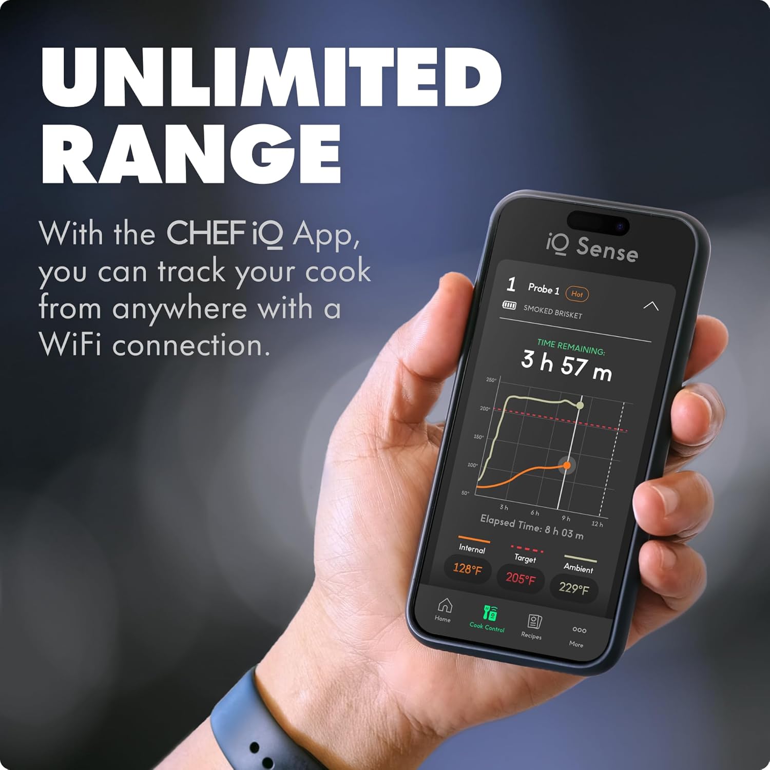 CHEF iQ Sense Smart Wireless Meat Thermometer Ultra-Thin Probe WiFi Unlimited Range 1000°F Heat Safe 5 Sensors BBQ, Grill, Oven, Smoker, Air Fryer Gen3 White355 CHEF iQ Sense | Smart Wireless Meat Thermometer | Ultra-Thin Probe | WiFi Unlimited Range | 1000°F Heat Safe | 5 Sensors | BBQ, Grill, Oven, Smoker, Air Fryer | Gen3 | White