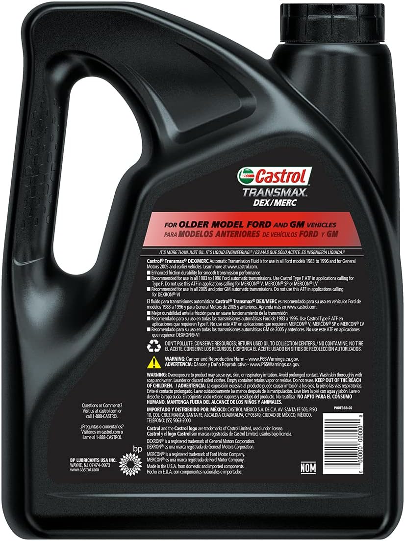 Castrol Transmax DEX MERC Automatic Transmission Fluid, 1 Gallon5 Castrol Transmax DEX/MERC Automatic Transmission Fluid, 1 Gallon