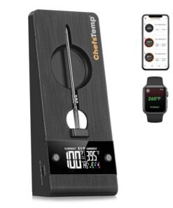 ChefsTemp ProTemp 2 Plus Needle Probe Wireless Meat Thermometer with Temperature Controller Unlimited Range Bluetooth & WiFi Enabled Smart Cooking Smoker Grilling BBQ Oven Kitchen (Stand + 1 Probe)