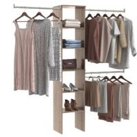 ClosetMaid 10000-02637 BrightWood 4-ft to 9-ft W Reach-in Tower system Latte Solid Shelving Wood Closet System