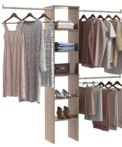 ClosetMaid 10000-02637 BrightWood 4-ft to 9-ft W Reach-in Tower system Latte Solid Shelving Wood Closet System