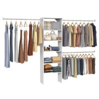ClosetMaid 5442 BrightWood 5-ft to 10-ft W Reach-in Tower system White Solid Shelving Wood Closet System