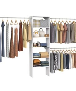 ClosetMaid 5442 BrightWood 5-ft to 10-ft W Reach-in Tower system White Solid Shelving Wood Closet System