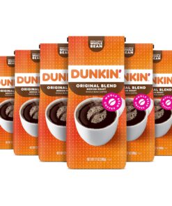 Dunkin' Original Blend Medium Roast Whole Bean Coffee, 12 Ounces (Pack of 6)
