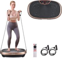 EILISON FitMaxx 3D XL Vibration Plate Exercise Machine - Whole Body Workout Vibration Platform w/Loop Bands - Lymphatic Drainage Machine for Weight Loss, Shaping, Wellness, Recovery