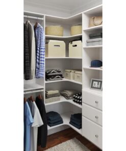 Easy Track PH42-WH Corner Tower unit White Solid Shelving Wood Closet System