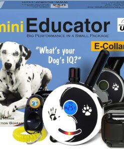 Educator ET-300 Zen Mini E Collar for Dog Training with Remote - 1/2 Mile Range, Waterproof, 100 Blunt Stimulation Levels, Tone or Vibration Mode, Night Light Tracking for Small, Medium & Large Dogs