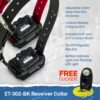 Educator ET-302 Black Mini E Collar for Dog Training with Remote - 1/2 Mile Range, Waterproof, 100 Blunt Stimulation Levels, Tone or Vibration Mode, Night Light for Small, Medium & Large Dogs (2 Dogs)