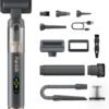 Fanttik Slim V10 APEX Cordless Car Vacuum, 4-in-1 Portable Mini Handheld Vac, 19kPa Suction Power, Upgraded Smart Digital Display, 2 Suction Modes for Small Jobs, Car, Office Desk, Keyboards (Gray)
