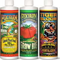 FoxFarm Soil Liquid Trio Pack - Big Bloom, Grow Big, Tiger Bloom Fertilizers for Vigorous Plant Growth, Bud Development & Abundant Fruit - Complete Liquid Plant Food Set - 3 Pint Bottles