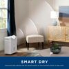 GE Portable Dehumidifier, 50 Pint Daily Output with Smart Dry for Wet Spaces, Drain Hose for Auto or Manual Drainage, Ultra Quiet, Perfect for Basement, Bedroom, Bathrooms, White