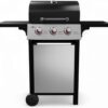 GasOne GP-1030S One 3 Burner Stainless Steel – Outdoor Cabinet Style with Wheels-High-Temperature Paint Coating Gas BBQ Grill – Elegant and Luxurious Design, Black